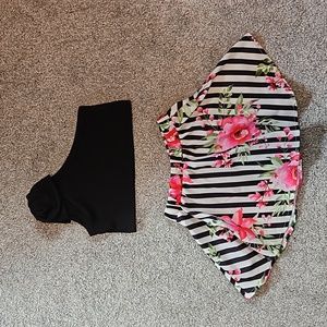 Crop top/floral skirt (12-18m)